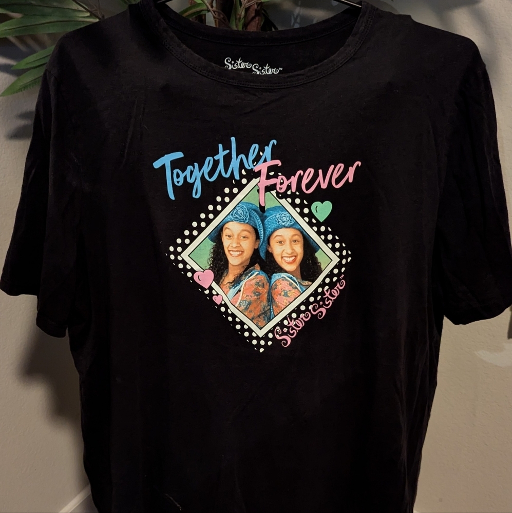 Black Graphic Sister Sister Tee
